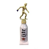 Beer Can Stand - Drinking Cornhole Award - Plastic Trophy with Base, Awards and Trophies for Sports Competition, Prizes for Adults and Kids Gold & White, 5
