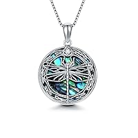 S925 Sterling Silver Phoenix/Witches Knot/Star of David/Chai/Evil Eyes/Triple Moon Goddess/Dragonfly/Bat Necklacce Irish Celtic Pendant Jewelry Mothers Day Christmas Birthday Gifts for Women