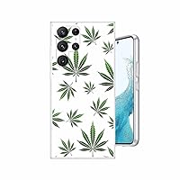 Marijuana Collage Leaf Pot Cannabis Weed Grass Ganja 420 Rasta Design Protective Cover Gel Case with Camera Protection Compatible with Samsung Galaxy S22 Ultra 6.8