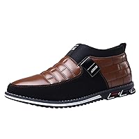 Mens Dress Oxford Shoes Lace Up Formal Shoes Fashion Style Men's Breathable Comfortable Business Slip On Work Leisure Hit Color Leather Shoes Leather Shoes