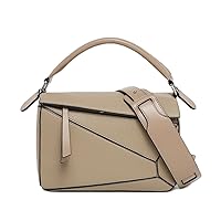 Women's Cross-Shoulder Bag, Geometric Design Handbags,Lychee Grain Messenger Pillow Bag Top Handle Bag for Mother's Day Gift