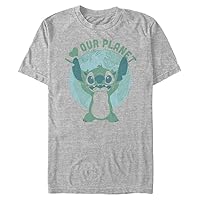 Disney Big & Tall Lilo Stitch Save Planet Men's Tops Short Sleeve Tee Shirt
