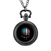 American Skull Pocket Watches for Men with Chain Digital Vintage Mechanical Pocket Watch