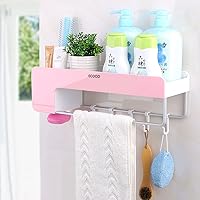 Towel Racks,Towel Rack with Suction Cups,Wall Mounted Bathroom Towel Rack Set,Towel Rack,Single Rod/Pink