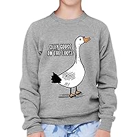 Silly Goose on the Loose Kids' Raglan Sweatshirt - Best Quote Sponge Fleece Sweatshirt - Graphic Sweatshirt