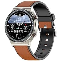 D'llesell Smart Watch, Professional Health Monitoring Smartwatch G08 Medical Grade ECG Blood Pressure Blood Oxygen Heart Rate Sports Health Smartwatch (Brown C)