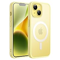 JETech Magnetic Case for iPhone 14 6.1-Inch Compatible with MagSafe, Translucent Matte Back Slim Shockproof Phone Cover (Yellow)