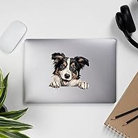 Collie Dog Sticker Peeking Sneaky Vinyl Car Stickers UV-Resistant for Tumblers Garage Cellphone Books, 3 PCS Stickers, Dog Lover Newborn Baby Gifts