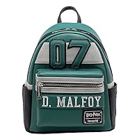 Loungefly x Harry Potter D. Malfoy Slytherin Mini Backpack (One Size, Grey/Green)