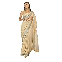 Woman's Summer Soft linen Foil & Khadi printed Blouse unstitch saree sari blouse 8130