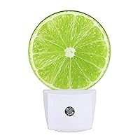Lime Lemon Night Light Tropical Fruit Summer Juice Plug-in Night Lights with Dusk-to-Dawn Sensor Sleep Friendly LED Lamp for Women/Girls/Boys for Bedroom Bathroom Living Room