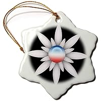 Cute White Flower with A Red, White, and Blue Center Illustration - Ornaments (orn-222572-1)