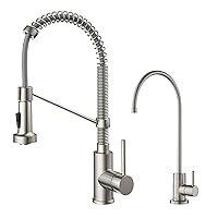 KPF-1610-FF-100SFS Bolden Commercial Style Pull-Down Kitchen Purita Water Filter Faucet Combo, Spot Free Stainless Steel, 18