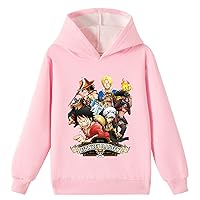 Kids Anime Hooded Sweatshirts,Boys Thick Pullover Hoodie,Soft Brushed Long Sleeve Tops for Teen(2-14Y)