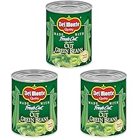 DEL MONTE FRESH CUT BLUE LAKE Cut Green Beans Canned Vegetables, 28 oz Can (Pack of 3)
