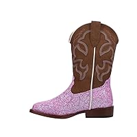 ROPER Kids Girls Glitter Blast Square Toe Casual Boots Mid Calf - Purple