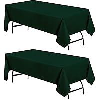 Utopia Kitchen Rectangle Table Cloth 2 Pack [60x102 Inches, Hunter Green] Tablecloth Machine Washable Fabric Polyester Table Cover for Dining, Buffet Parties, Picnic, Events, Weddings and Restaurants