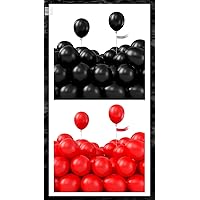 PartyWoo Red Balloons 120 pcs 5 Inch and Matte Black Balloons 120 pcs 5 Inch