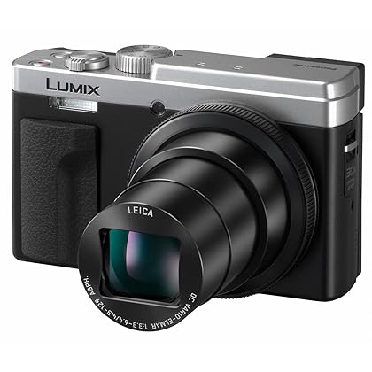 Panasonic LUMIX ZS80 20.3MP Digital Camera, 30x 24-720mm Travel Zoom Lens, 4K Video, Optical Image Stabilizer and 3.0-inch Display – Point & Shoot Camera with Lecia Lens- DC-ZS80S (Silver), Black