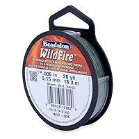 Beadalon Wildfire, .006 in, 0.15 mm, Break Strength 10 lb / 4.5 kg, Green, 20 yd / 18 m