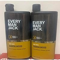 Every Man Jack Body Wash Collection 2 pack 12oz/ total 24oz (Brown, Sandalwood)