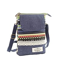 Small Crossbody Bags Cell Phone Purses for Women and Girls Casual Cute Lace Ethnic Pattern Outdoor Travel Shoulder Bag