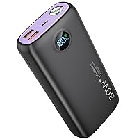 Portable Charger-Output Input USB C Fast Charging LED Display SCP22.5W PD 30W QC4.0 Power Bank, Flashlight External Battery Pack for iPhone, Samsung Galaxy, LG, and More (Black-Purple)