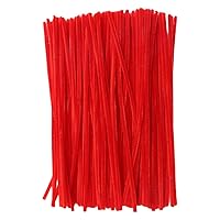 200 Pcs Christmas Pipe Cleaner Fluffy Chenille Stems Colored Pipe Cleaner Creative Art Pipe Cleaners Craft Supplies for DIY Craft Red