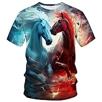 Funny Horse T Shirt Novelty Animal Graphic Theme Tee Shirt