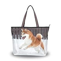 Women Tote Shoulder Bag Akita Inu Dog Handbag