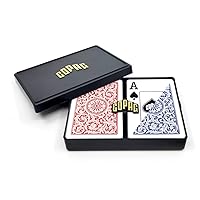 Copag 1546 Design 100% Plastic Playing Cards, Bridge Size (Narrow) Red/Blue (Jumbo Index, 1 Set)