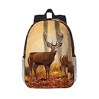 White Tail Deer in Autumn Print Backpack for Women Men Lightweight Laptop Bag Casual Daypack Laptop Backpacks 15 Inch
