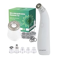 2-in-1 Microdermabrasion Machine for Facial, Diamond Microdermabrasion Device USB Rechargeable (White) with Large Diamond Tip