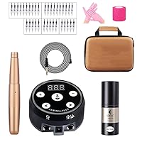 Eyebrow Tattoo Kit,Eyebrow Pencil Set Plus Power Supply Tattoo And Embroidery Set, Eyebrow Tattoo And Embroidery Needle Set,Gold,B