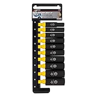 Performance Tool W38401 10-Piece 3/8-Inch Drive Metric Black Laser Etched Deep Socket Set