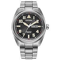 Men's Sport Casual Garrison 3-Hand Day/Date Eco-Drive Watch, Arabic Markers, Super Titanium®, Sapphire Crystal, Field Watch