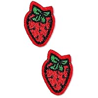Kleenplus 2pcs. Mini Fruit Picnic Food Patches Sticker Strawberry Fruit Cartoon Embroidery Iron On Fabric Applique DIY Sewing Craft Repair Decorative Sign Symbol Costume