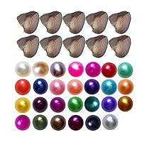 30PCS Freshwater Pearl Oyster Cultured Love Wish Round Pearls Various Shining Meaningful Color, Oysters with Pearls Inside (7-8mm, 30 Pcs/lot)