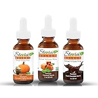 Stevia Drops Caramel, Pumpkin Spice, & Dark Chocolate Stevia Select Keto Coffee Sugar-Free Stevia Flavors Bundle (3) Pack