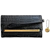 Steve Madden LOGOBAR TRIFOLD Wallet Wristlet (BLK/MULTI)
