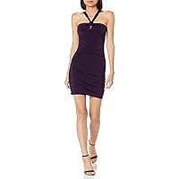 Speechless Women's Halter Neck Fitted Ruched Dress