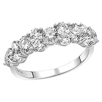 14k Gold Genuine Diamond and Color Gemstone Wreath Wedding Ring Round 4mm, size 5-10