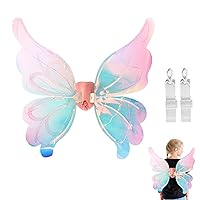 Fairy, Light Up Auto Waving Light Up with LED Light and Music Butterfly Wing Fairy Costume Accessory for Adult Kid Fancy Dress Up Perform Take Photo No Battery