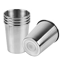 5 Pack 8 Ounce 230ml Stainless Steel Cups Shatterproof Pint Drinking Cups Metal Drinking Glasses for Kids and Adults, Pack of 5