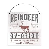 Reindeer Aviation Handmade Wood Sign | Local Legends Designs | Christmas Holiday Decor | Size 15 x 15 INCHES