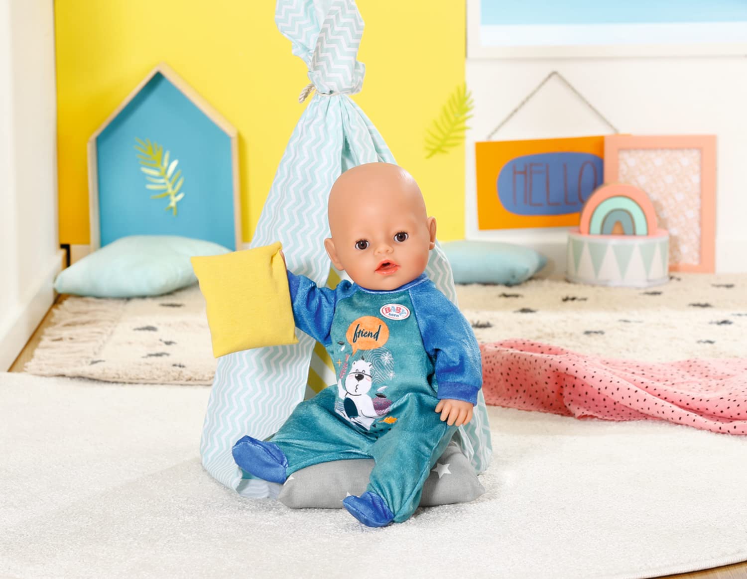 BABY born 833629 Romper Blue-Fits Dolls up to 43cm-Set Includes Hanger-Suitable for Children Aged 3+ years-833629