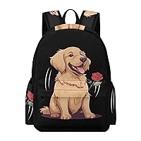 Golden Retriever Dog Mini Backpack Printed Shoulder Bag Travel Daypack Camping Work Bags