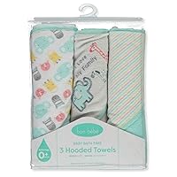 Baby Boys' 3-Pack Hooded Towels Set - Mint Multi, one Size