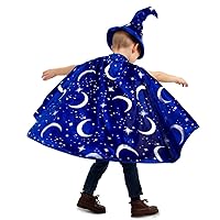 Little Adventures Royal Blue Wizard Costume Cape & Hat Age 3+ Machine Washable Child Pretend Play and Party Dress-Up