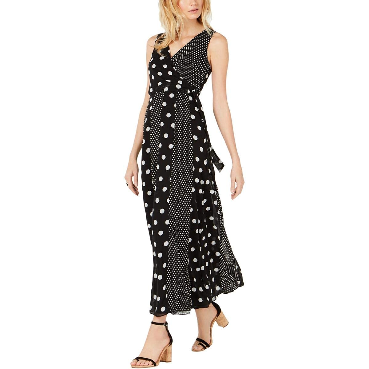 INC International Concepts Women's Multi-Dot Sleeveless Maxi Wrap Dress, Size 10, Junior Dot